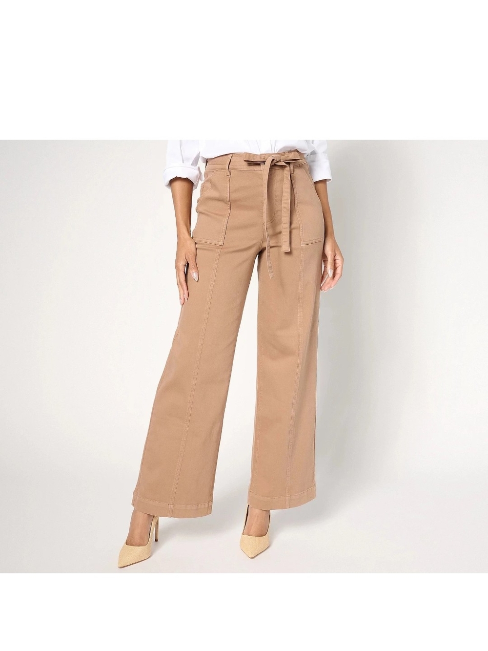 Isaac Mizrahi Live! Tall True Denim Color Trouser Jeans Camel-Size 26WT